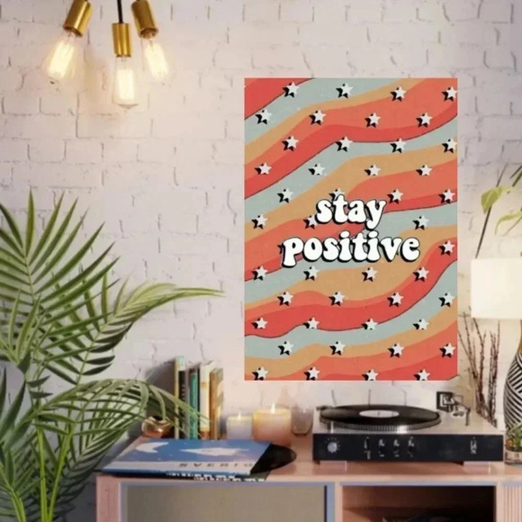Urban Outfitters Other - NEW! Urban Outfitters “Stay Positive” Vintage Star Canvas Wall Art